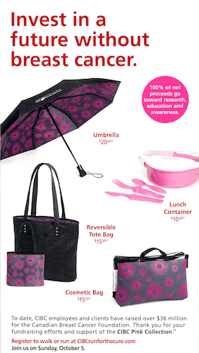 CIBC RFTC Pink Collection Merchandise