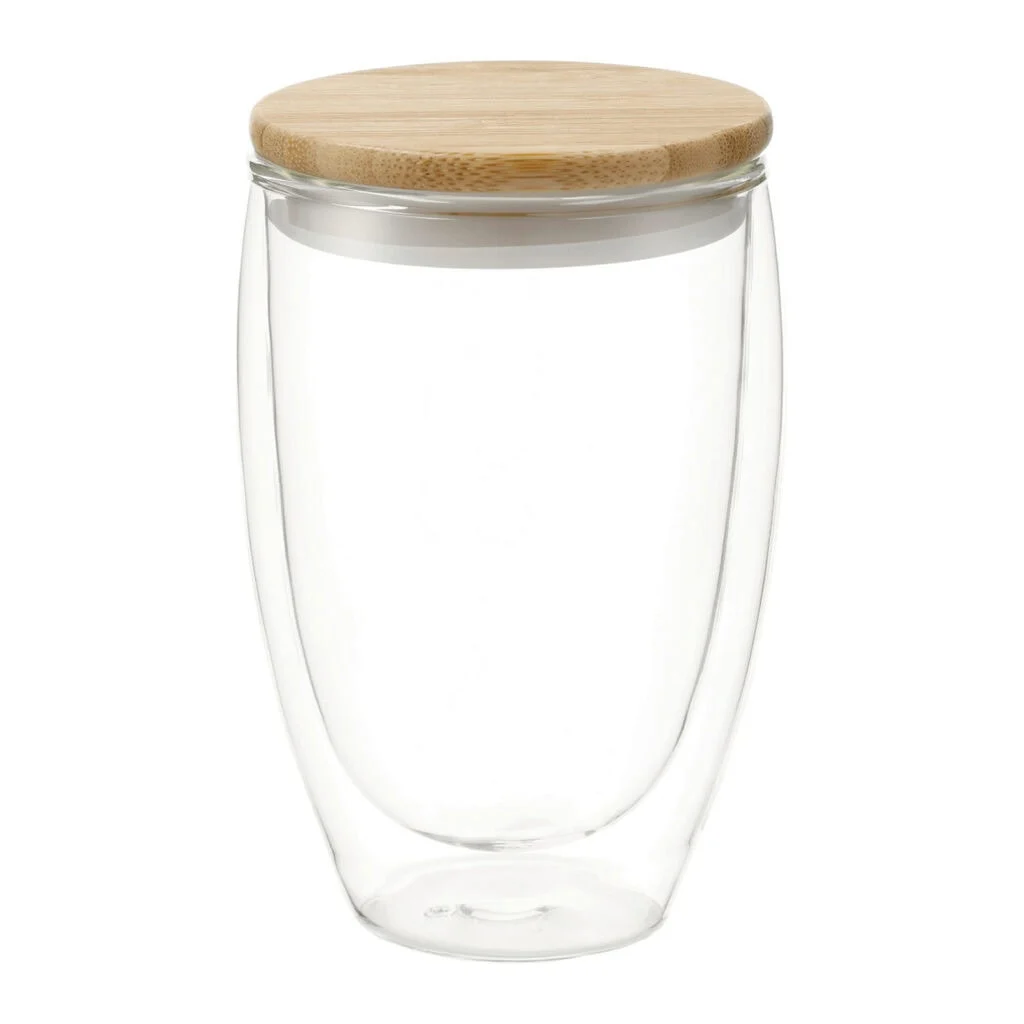 Easton Glass cup with FSC Bamboo lid 12oz