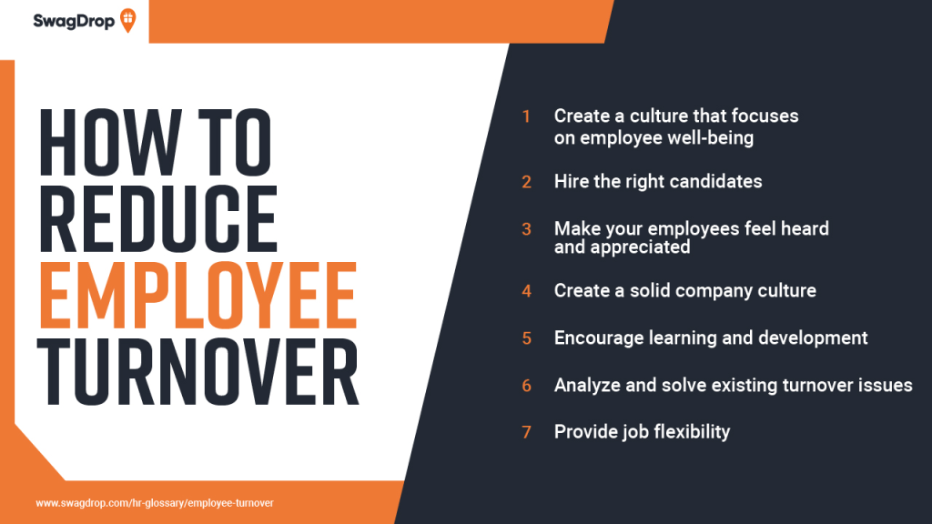 A graph detailing how to reduce employee turnover.