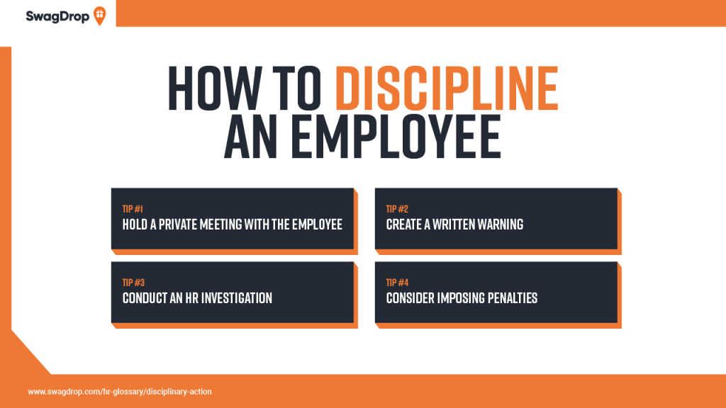 a graph showing four tips on how to discipline an employee.
