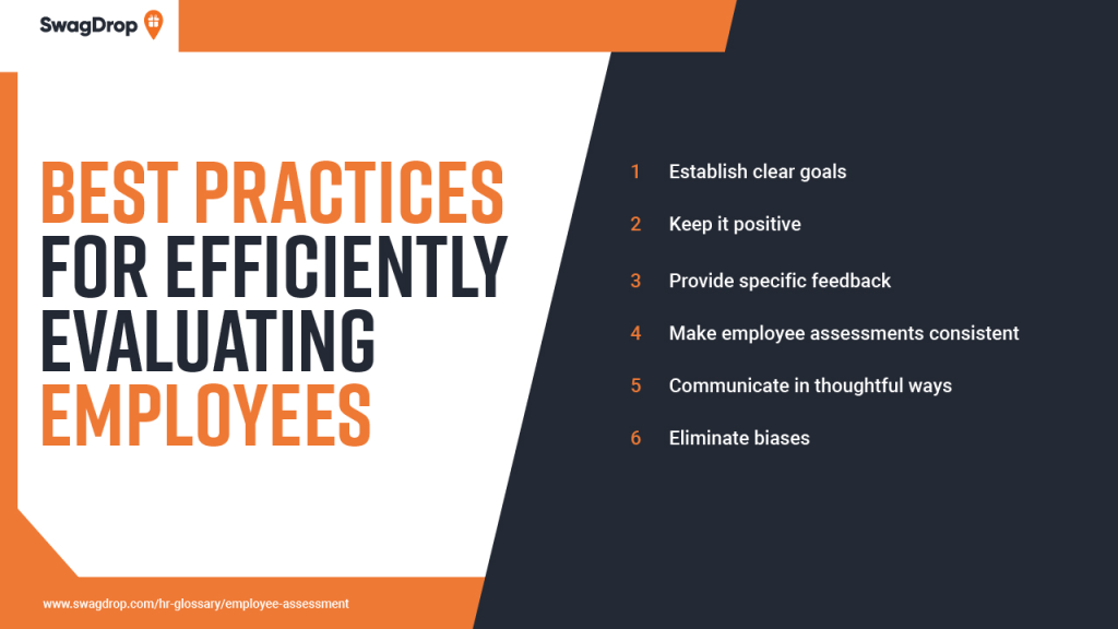 a graph showing six employee assessment best practices.