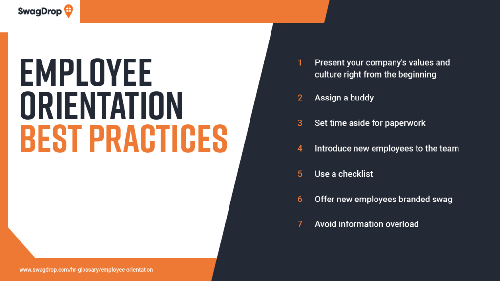a graph showing employee orientation best practices.