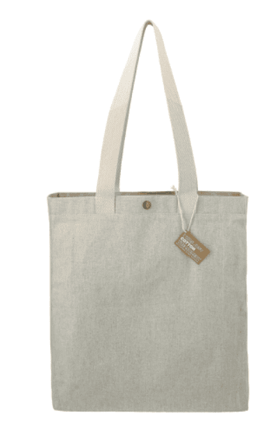SwagDrop Repose Recycled Cotton Box Tote, in cream, made from 100% recycled cotton, ideal for groceries or daily essentials.