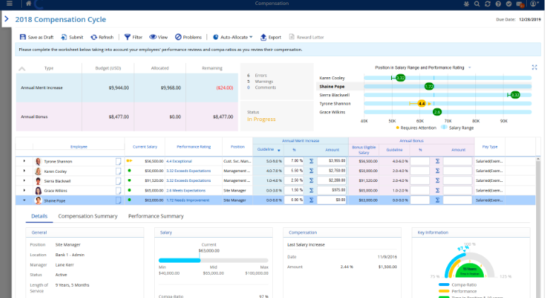 A screenshot of Ceridian Dayforce's platform highlighting its capabilities as a Workday competitor.