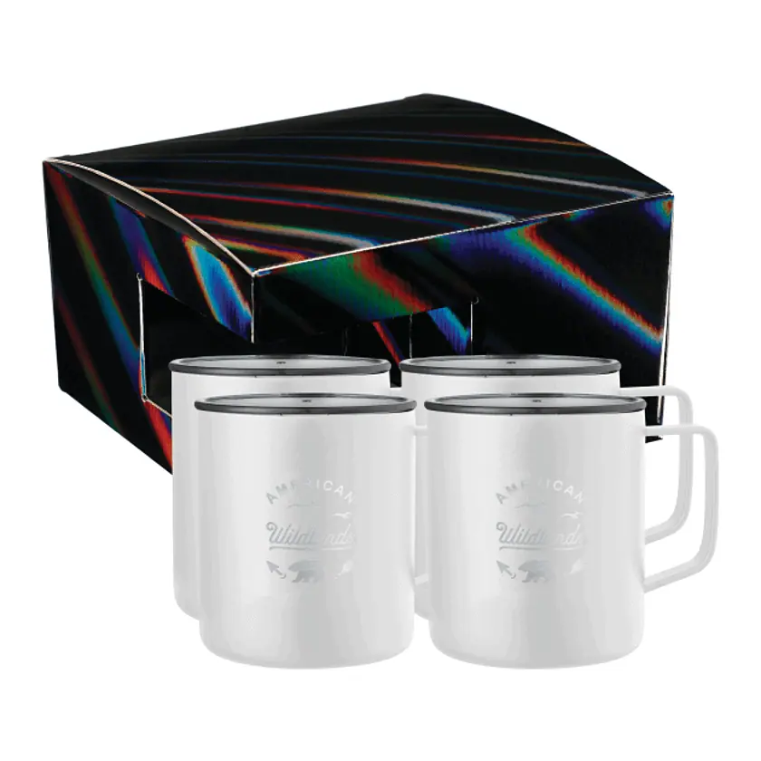 Rover Camp Mug 14oz Powder coated 4 in 1 Gift Set
