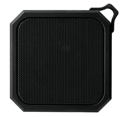 Screenshot of a black Bluetooth speaker.