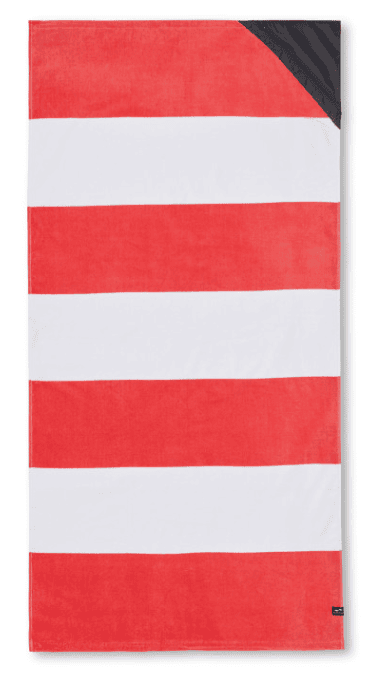 Screenshot of a red and white beach towel.