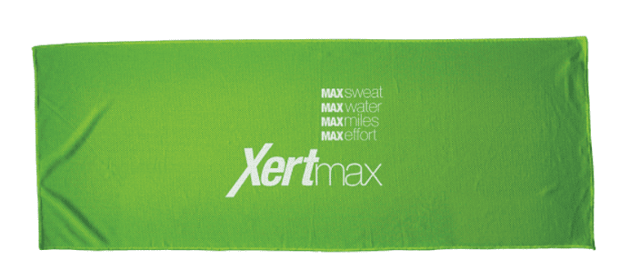 A green branded towel.
