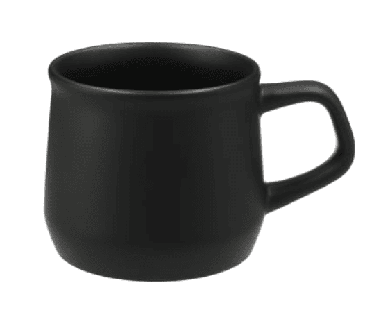 A black mug.