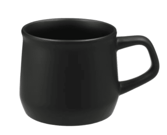 A black mug.