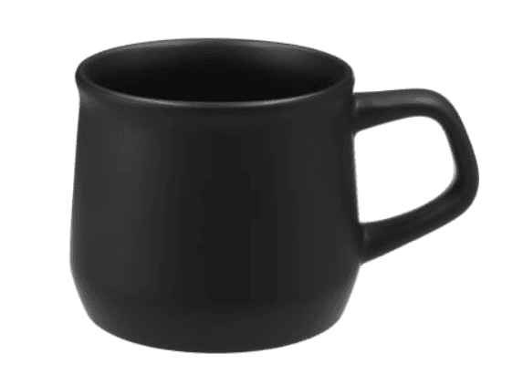 A black mug.
