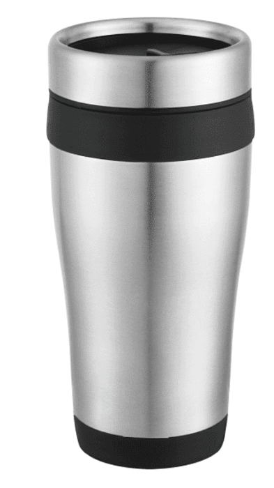  A silver tumbler.