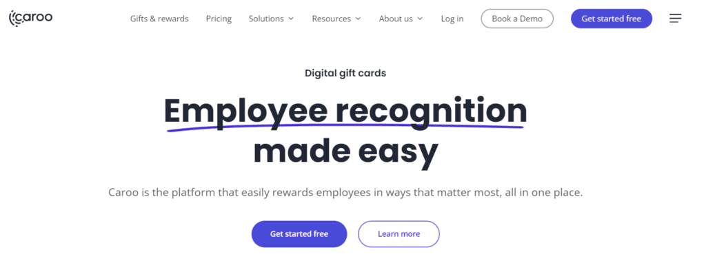 The Caroo homepage.