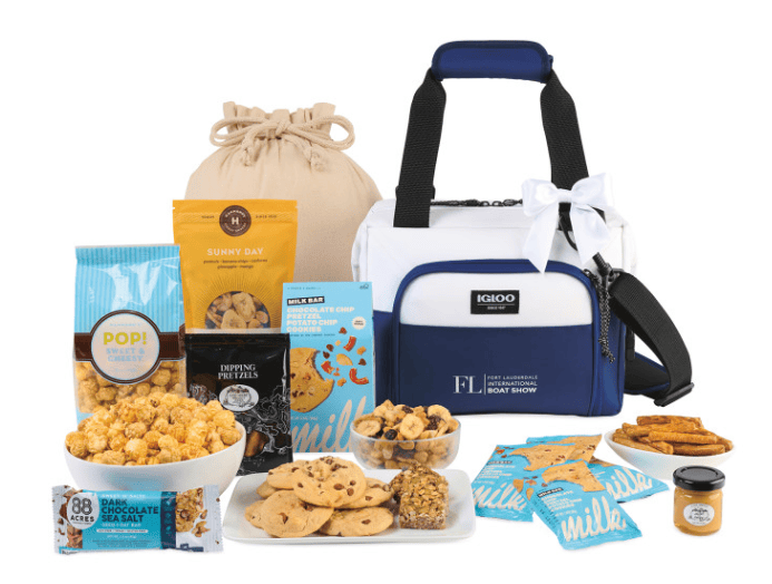 Screenshot of a cooler surrounded by treats.
