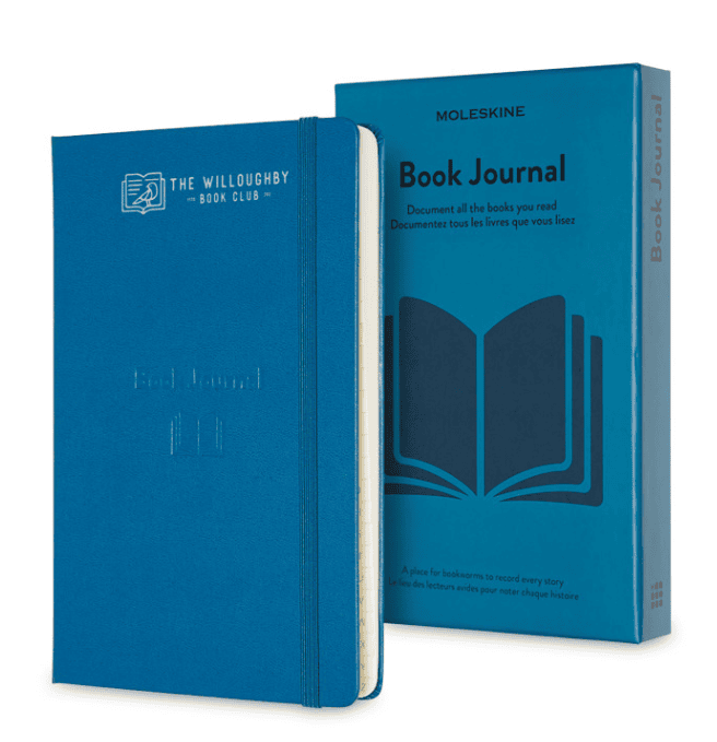 Two blue notebooks.