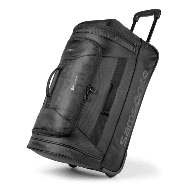 Screenshot of a duffel bag with wheels.