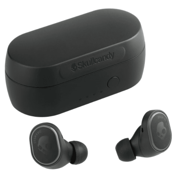 Screenshot of wireless earbuds and a case.