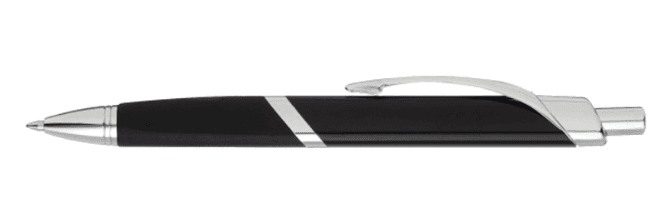 A black and silver pen.