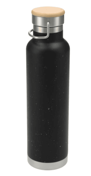 Screenshot of a black reusable water bottle.