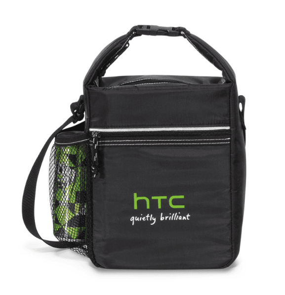 A black cooler bag.