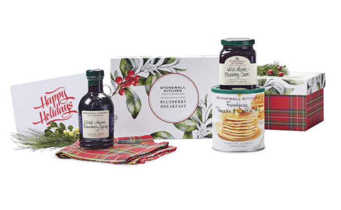 Screenshot of a gift box, a greeting card, a bottle, a jar and a packet.