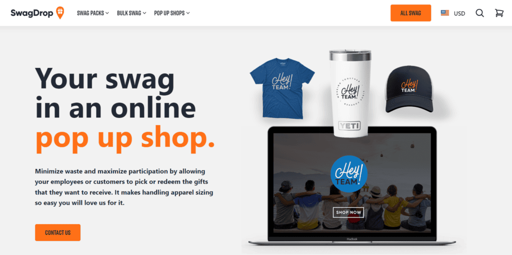 Screenshot of the SwagDrop Pop-up Shop page.