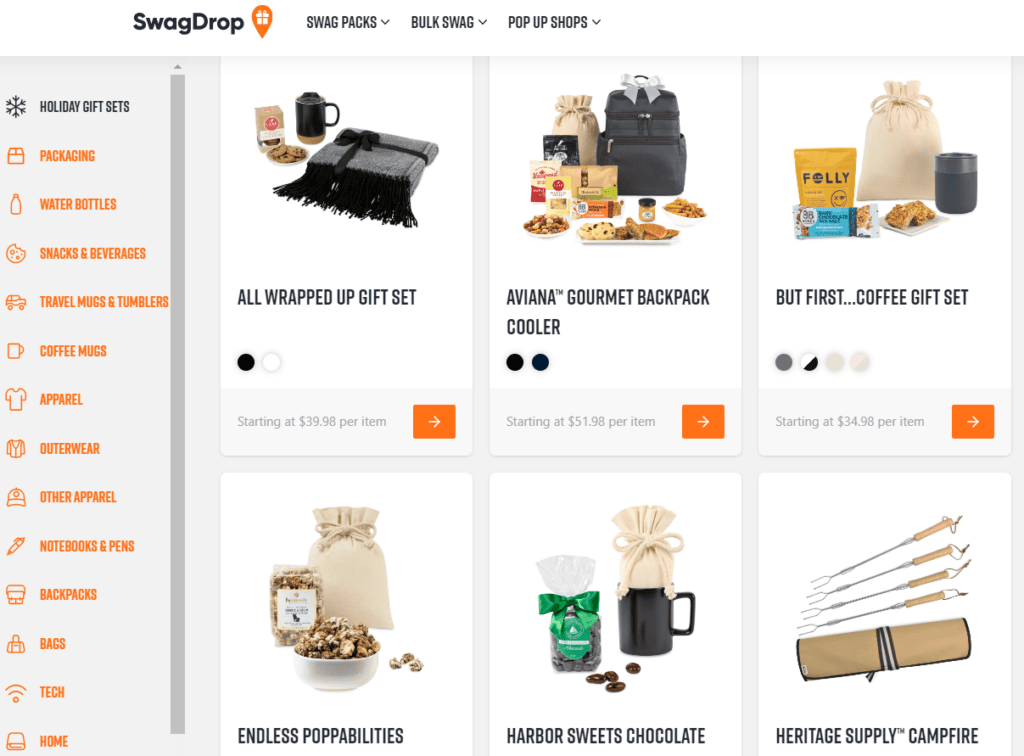 Screenshot of the SwagDrop shop.