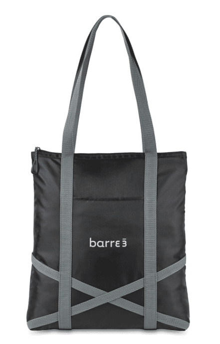 A black tote bag.