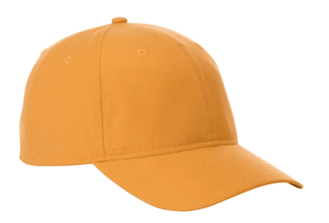 An orange baseball cap.