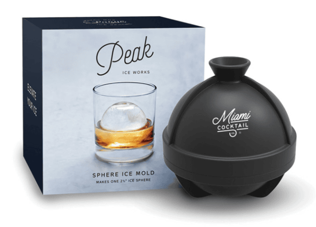 A sphere ice mold and a box.
