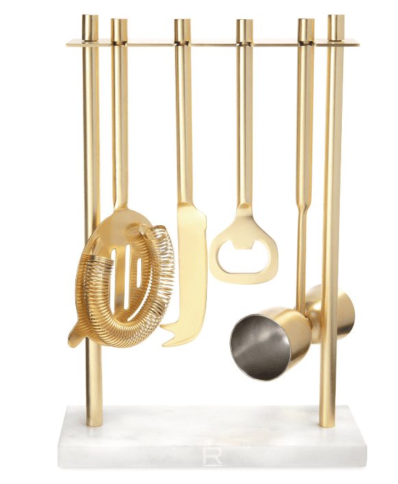 Be Home Luxe Hanging Bar Tool Set in Gold