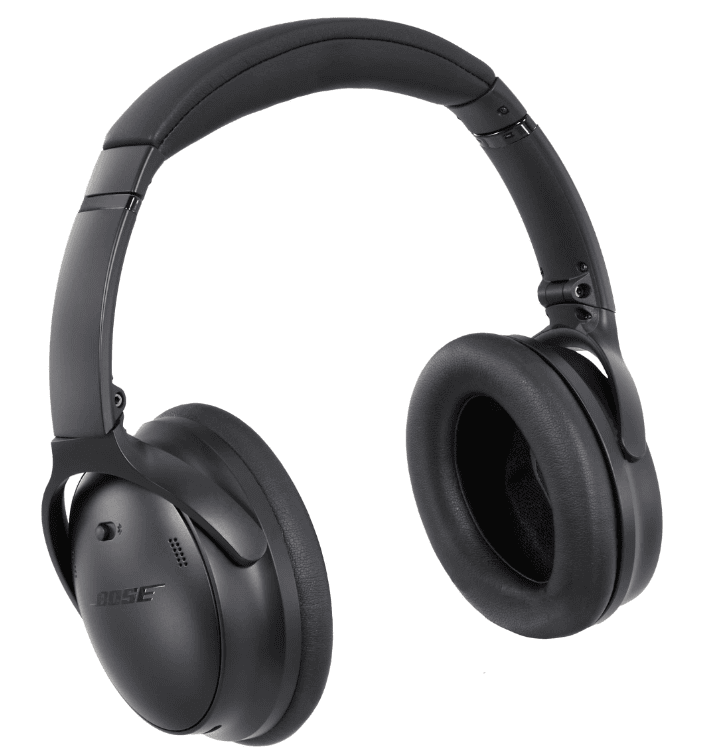 SwagDrop Bose QuietComfort Headphones, in black, featuring high-fidelity audio and noise cancellation, for increased work productivity.