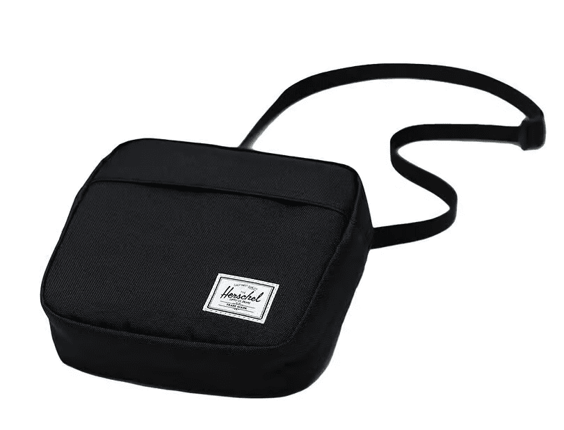SwagDrop Herschel Recycled Classic Crossbody Tote in black, with a modern, minimalist design and ample storage for essentials.