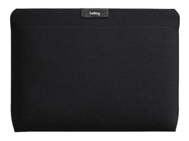 SwagDrop Bellroy Laptop Sleeve, in black, combining quilted microfiber lining with a magnetic closure for optimal laptop protection