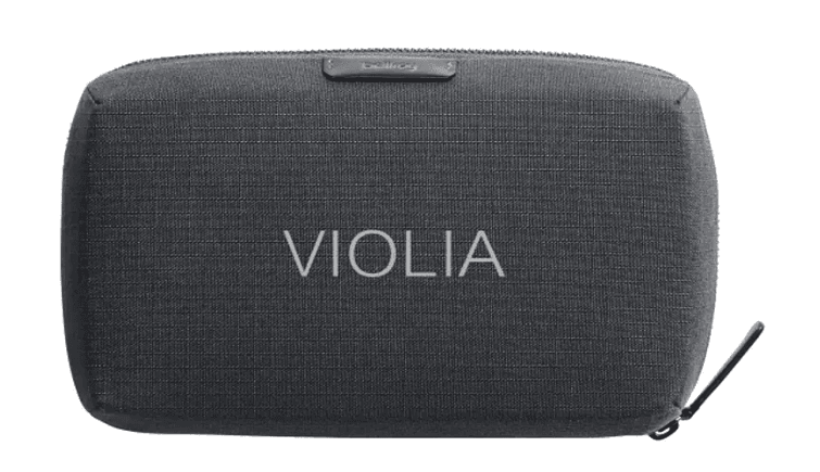 SwagDrop Bellroy Tech Kit, in dark grey that organizes gadgets and cables neatly with stretch-mesh pockets and elastic cable loops.