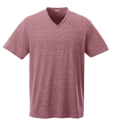 SwagDrop CANYON SS Tee in maroon heather with UV protection, featuring a casual fit suitable for everyday wear or promotional gifting.