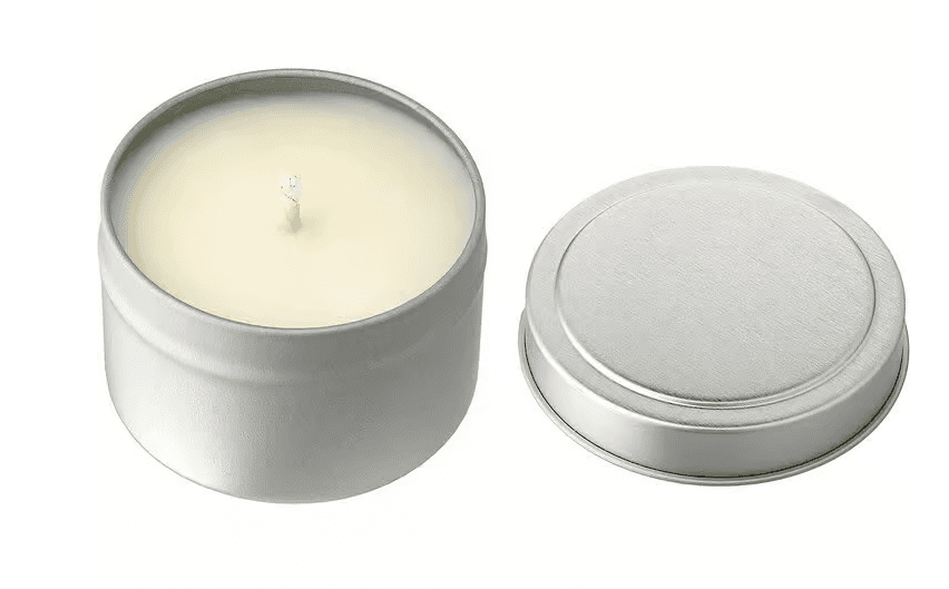 SwagDrop Calm Meadow Mini Tin Candle blending soothing lavender and mint scents in a portable tin for relaxation.