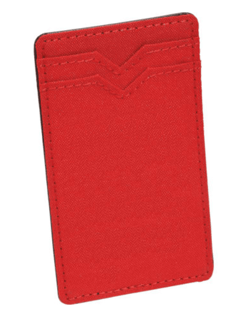 SwagDrop Dual Pocket RFID Phone Wallet, in red, ensuring card safety with RFID-blocking technology in a compact and stylish design.