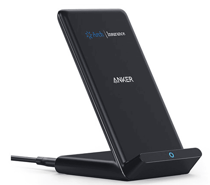 Screenshot of a phone in a phone stand.