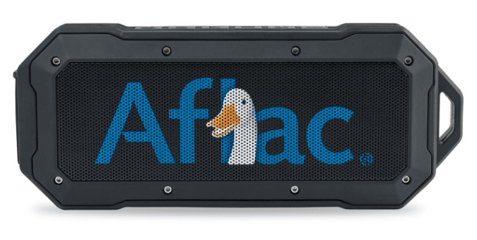Screenshot of a black Bluetooth speaker.