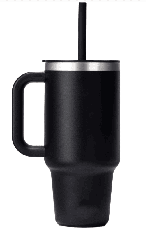 SwagDrop Hydro Flask All Around Travel Tumbler 32oz with Straw in black, with an ergonomic handle and durable design, ideal for travel and staying hydrated.