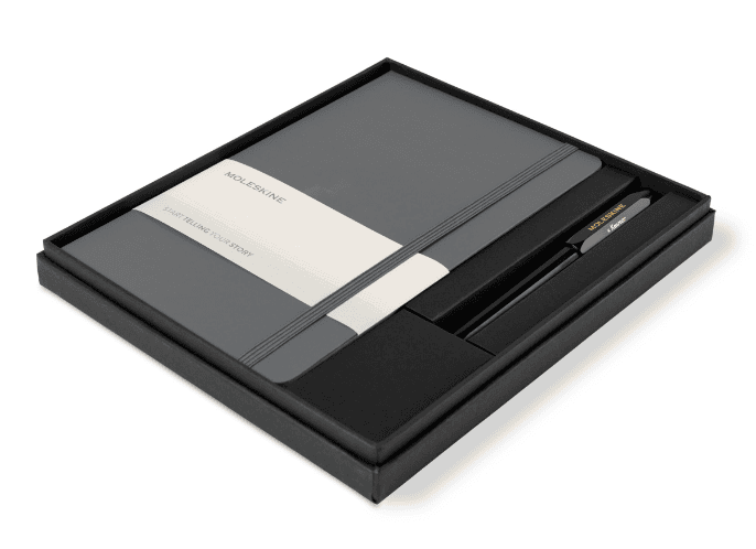 SwagDrop Moleskine Large Notebook and Kaweco Pen Gift Set, in grey, offering a premium writing experience with elegant design