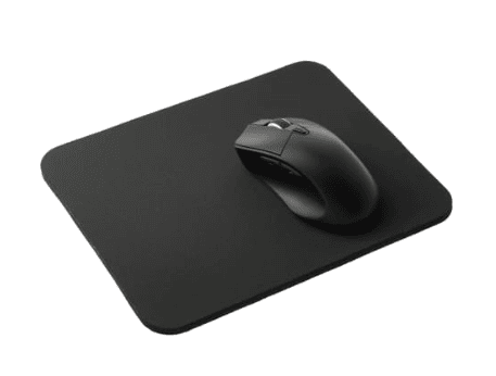 SwagDrop Mouse Pad with Coating, in black, featuring antimicrobial properties to prevent bacterial growth and maintain workspace hygiene.