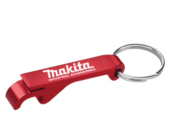 Screenshot of a red bottle opener with keyring.