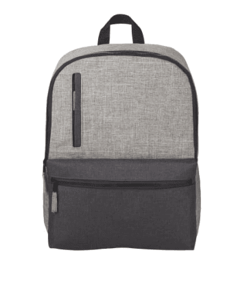SwagDrop Reclaim Recycled Computer Backpack in grey, with a professional design, a large main compartment, and multiple pockets for daily commutes or business trips.