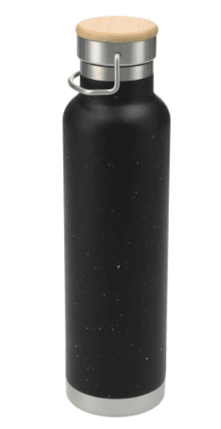 SwagDrop Speckled Thor Copper Vacuum Insulated Bottle, in black, offering double-wall stainless steel insulation for beverages on the go.