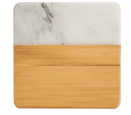 Screenshot of a marble and bamboo coaster.