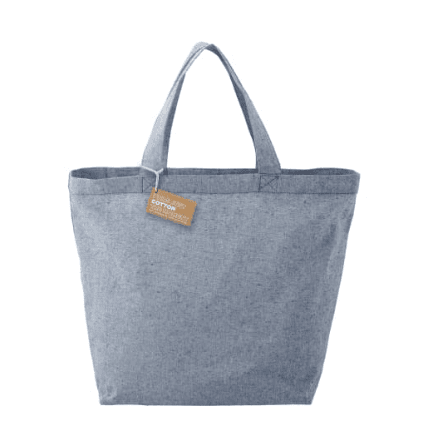 Screenshot of a blue tote bag.