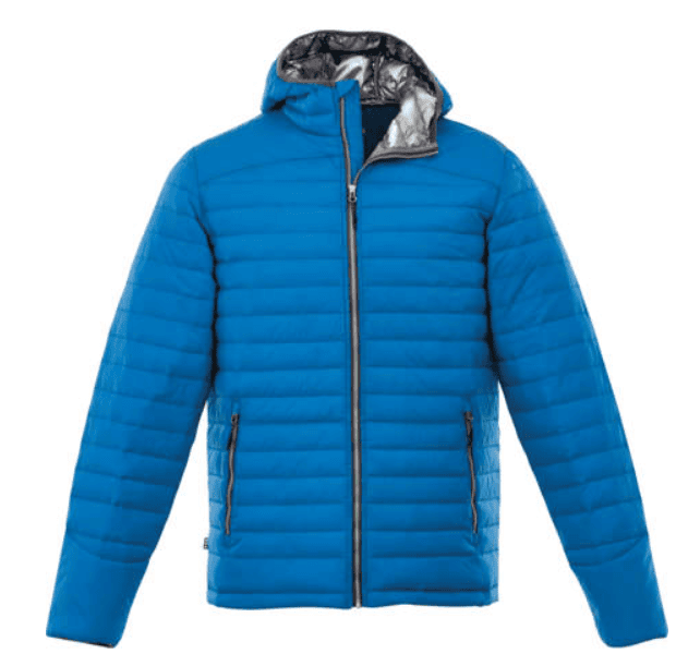 SwagDrop Men's SILVERTON Packable Insulated Jacket, in blue, featuring an Echoheat lining and water repellent finish, well suited for outdoor adventures.