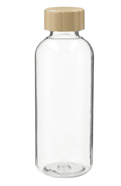SwagDrop Sona 22oz Reusable Bottle, made from recycled PET with a biodegradable bamboo lid.